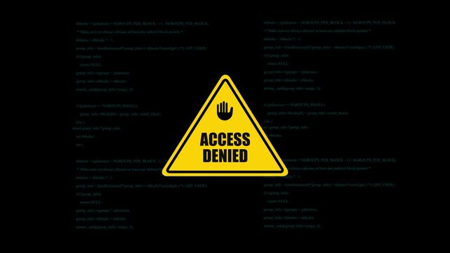 Hacked System Cyber Attack Animation &ndash; Data Breach, Security Alert, Access Denied, Global Network Hack on Computer Screen