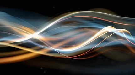 Soft golden and blue flowing wave motion background