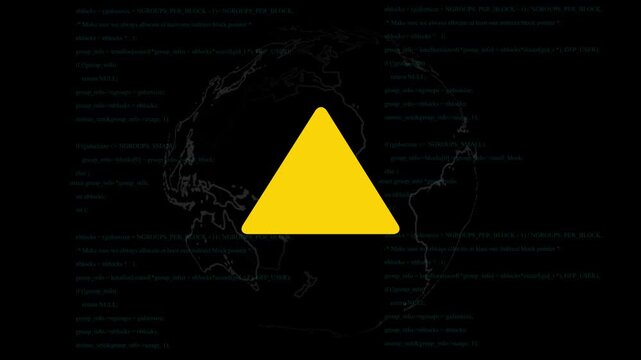 Hacked System Cyber Attack Animation &ndash; Data Breach, Security Alert, Access Denied, Global Network Hack on Computer Screen