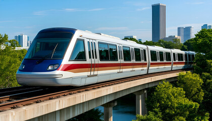 Naklejka premium train on the railway station transportation travel