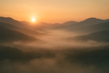 Fototapeta premium Serene Sunrise Mountain Landscape for Travel & Nature Projects