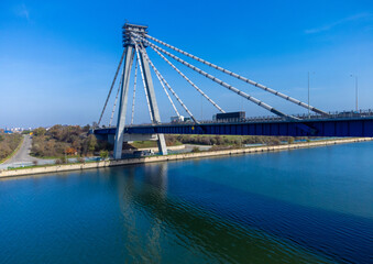 Landscape with the bridge over the Danube - Black Sea canal from Agigea, Constanta County - Romania