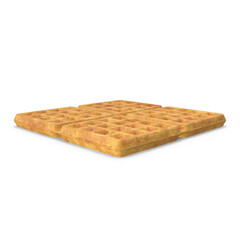 Baked waffles on transparent background, PNG