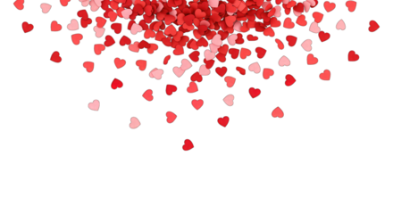 Falling red and pink heart confetti hearts celebration romance love anniversary