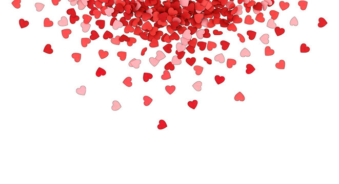 Falling red and pink heart confetti hearts celebration romance love anniversary