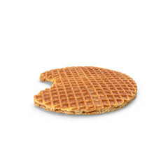 Dutch Caramel waffle, isolated on a transparent background, PNG