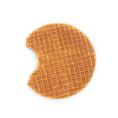 Dutch Caramel waffle, isolated on a transparent background, PNG