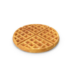 a round waffle isolated on a transparent background, PNG