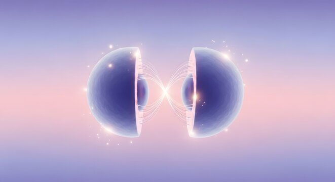 Futuristic Neon Glowing Spheres Light Energy Abstract Background