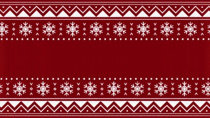 Christmas Knitted Ugly Sweater Background. Red and White Nordic Style. - Powered by Adobe