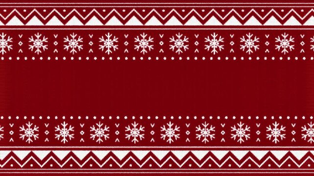 Christmas Knitted Ugly Sweater Background. Red and White Nordic Style.