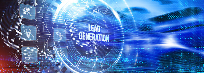 Lead Generation. Finding and identifying customers for your business products or services. Finance concept. 3d illustration