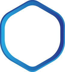 Abstract Blue Hexagon Shape with Gradient Border