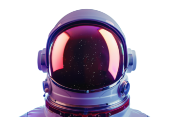 purple space astronaut helmet isolated on white or transparent png