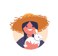 Cute farmer girl child portrait