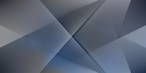 Modern black dark blue white abstract background. Minimal. Color gradient. Web banner. Geometric shape. 3d effect. Lines stripes triangles. Design. Futuristic. Metal metallic effect. Luxury. Premium.