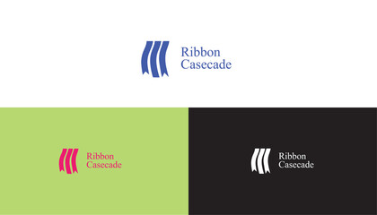 Flowing Ribbon Logo – Modern Abstract Cascade Symbol