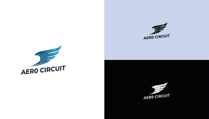 Tech Wing Logo – Abstract Aero Circuit Symbol