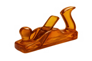 Glass hand plane sculpture representing precision, craftsmanship, woodworking art, and professional carpentry tools