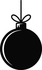 Obraz premium Black Christmas Ornament with Ribbon and String white