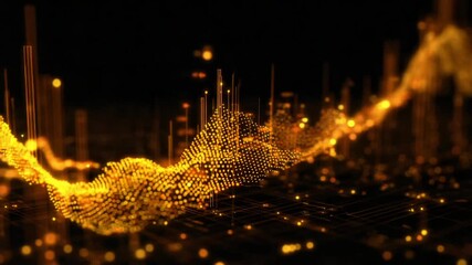 Digital data wave processing visualization - Powered by Adobe