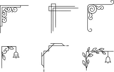 Elegant corner ornaments and borders vector design elements