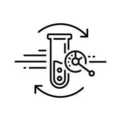 Black and white line art icon representing a medical test selection form with order information and requisition sections