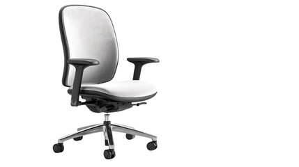 Fototapeta premium Ergonomic office chair isolated on transparent background, providing comfort and support