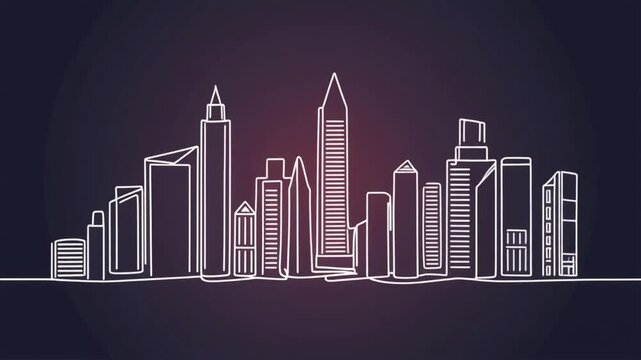 Night urban cityscape vector illustration of skyscraper buildings silhouette downtown architecture business design panorama