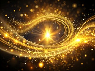 Bright golden swirl of particles