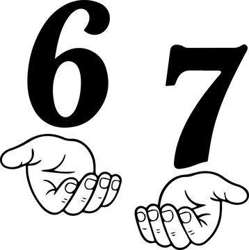 Six Seven 67 SVG, Funny Viral Meme 67 SVG, Six Seven 6 7 Hands Meme SVG 