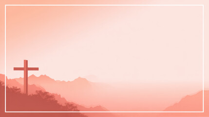 A serene cross stands on hill, symbolizing faith and hope against soft, warm backdrop. Image features cross silhouetted against soft, warm landscape, evoking themes of faith, spirituality, and Gospel