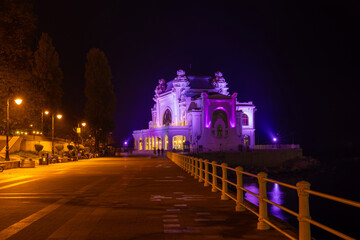 Promenade alley in Constanta city - Romania at night