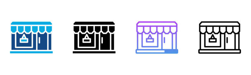 Retailer Icon Multiple Style Vector Illustration
