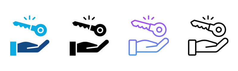 Key Result Icon Multiple Style Vector Illustration
