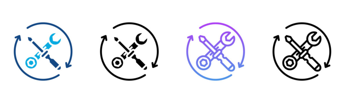 Maintenance Icon Multiple Style Vector Illustration
