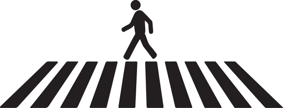 Zebra crossing icon vector illustration. Crossing icon vector