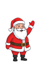 Cartoon illustration of Santa Claus, wearing his red suit and hat, giving a thumbs up gesture.