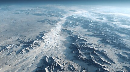 Aerial View of Vast Mountain Range in Remote Wilderness Area