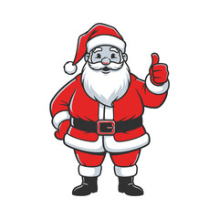 Cheerful Santa Claus character with a white beard giving a thumbs-up gesture.