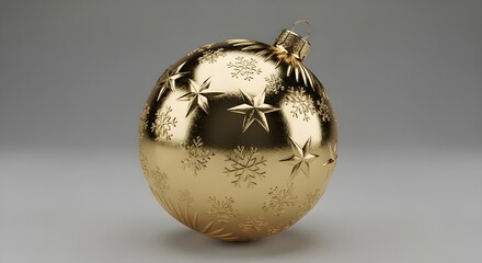 Gold Foil Christmas Ornament – 3D Mockup