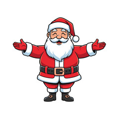 Cheerful Santa Claus with open arms, ready to embrace the holiday season.