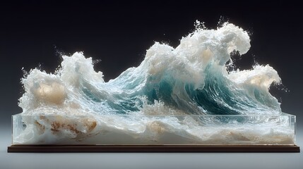 Stunning Wave Sculpture with Dynamic Texture and Captivating Colors