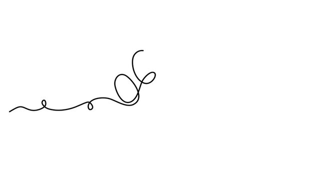 Animated self drawing of continuous line draw dog or cat paw print with a heart inside. Paw print design. Concept of love for animals.  Full length one line animation. 4K