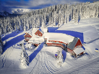 winter landscape in the mountains, Krkono&scaron;e
