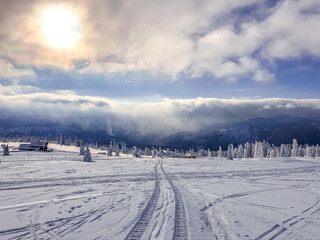 winter landscape in the mountains, Krkono&scaron;e