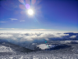 winter landscape in the mountains, Krkono&scaron;e