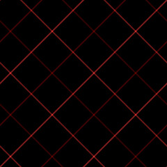 Minimal black and red diagonal plaid seamless pattern ideal for textile, fabric, wrapping, and digital background design. Perfect for modern, elegant, and stylish projects. Vector illustration.