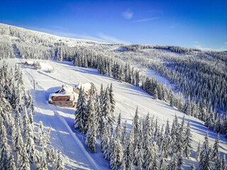 winter landscape in the mountains, Krkono&scaron;e