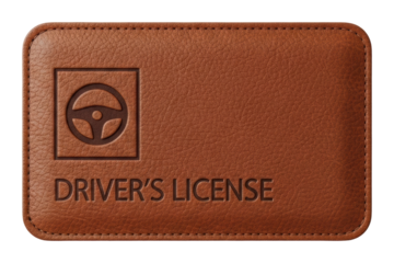 Travel anywhere documenting driver's license essentials isolated on transparent background